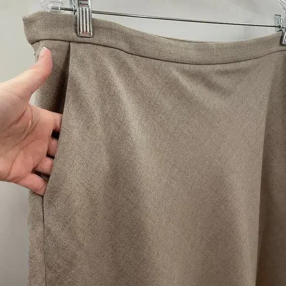 NWT Lilysilk Mottled Silk Wool A Line Skirt Pebble 16 - Picture 9 of 16